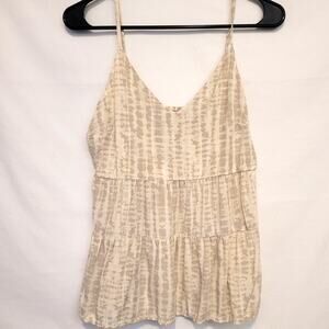 Old Navy Beige Smocked Babydoll Tank Top Size M Boho Cottagecore Chic